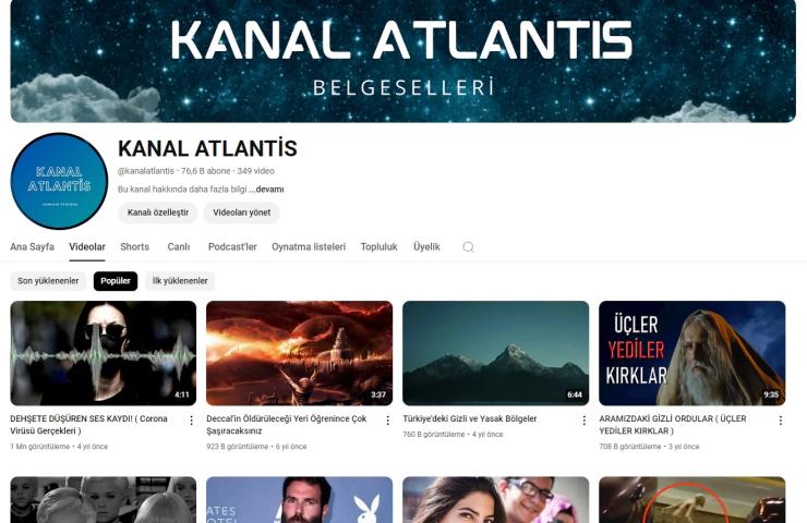 Kanal Atlantis Youtube Kanalı (SATILIK)