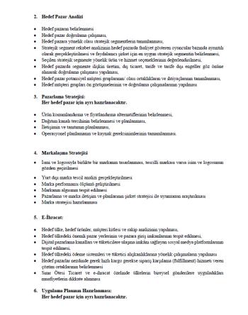 5 Yıllık İhracat Destek Planı Hazırlama Hizmeti