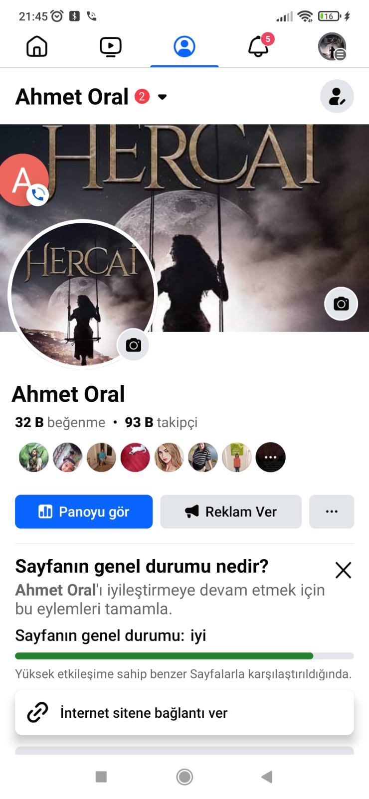 FACEBOOK SAYFASI 93 BİN TAKİPÇİ 