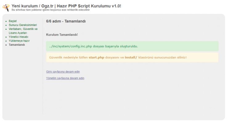 Ogz Kişisel Site ve Portfolyo Scripti