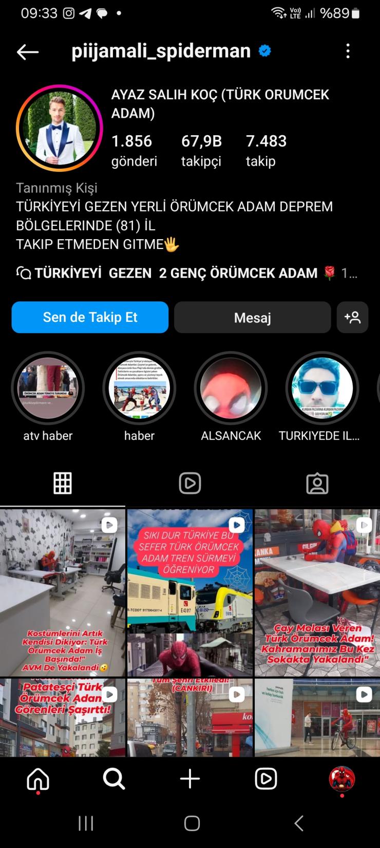 TÜRKİYEYİ GEZEN ORUMCEK ADAM 